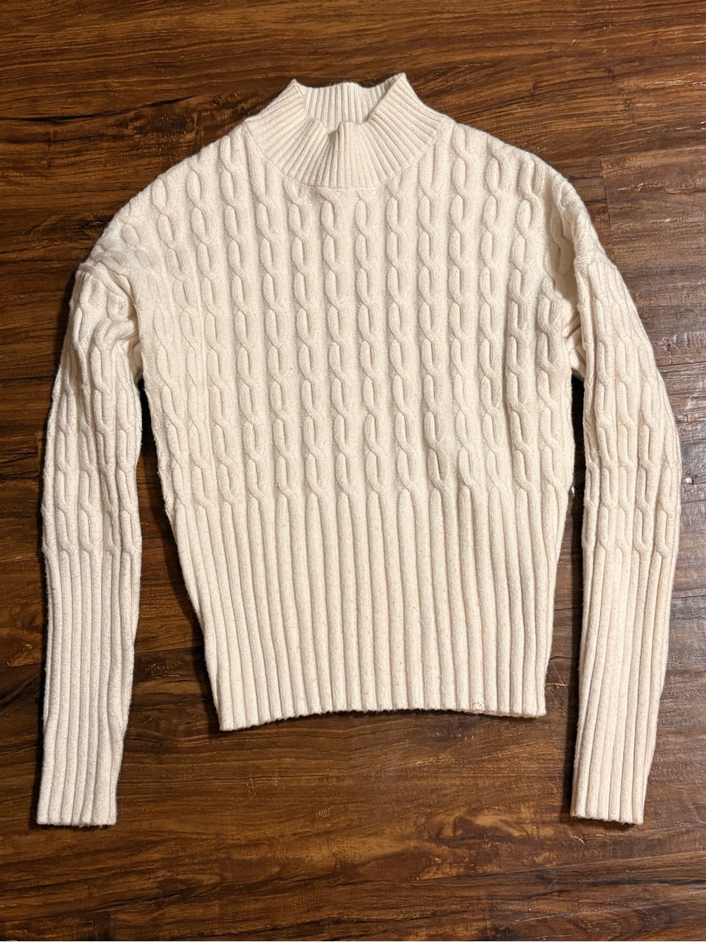 Soft, fall, cottagecore cream cable knit Jason Wu sweater